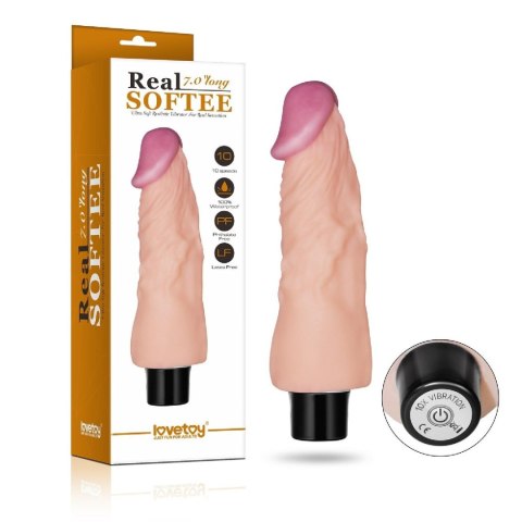 Lovetoy 7"" REAL SOFTEE Vibrating Dildo Lovetoy 7"" REAL SOFTEE Vibrating Dildo