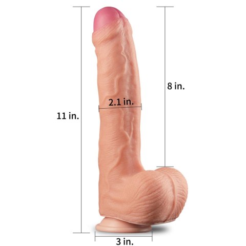 Lovetoy 11"" Dual Layer Platinum Silicone Cock Lovetoy 11"" Dual Layer Platinum Silicone Cock