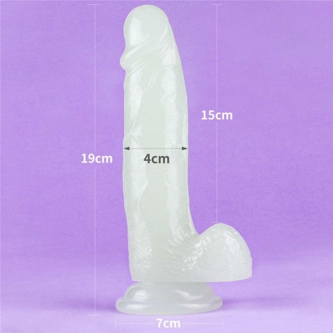Penis dildo 19 cm, świeci w ciemności Penis dildo 19 cm, świeci w ciemności