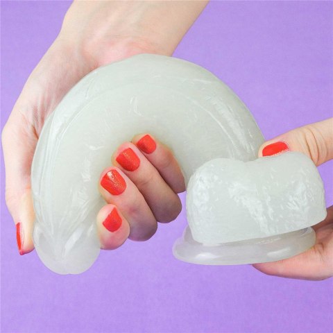 Penis dildo 19 cm, świeci w ciemności Penis dildo 19 cm, świeci w ciemności