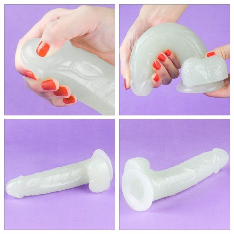 Penis dildo 19 cm, świeci w ciemności Penis dildo 19 cm, świeci w ciemności