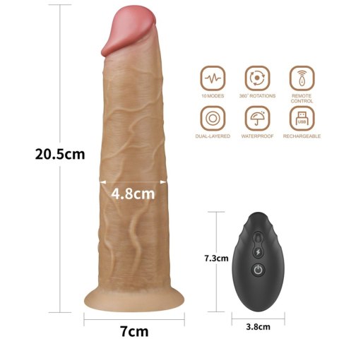 Lovetoy 8.0'' Dual Layered Platinum Silicone Rotator Lovetoy 8.0'' Dual Layered Platinum Silicone Rotator