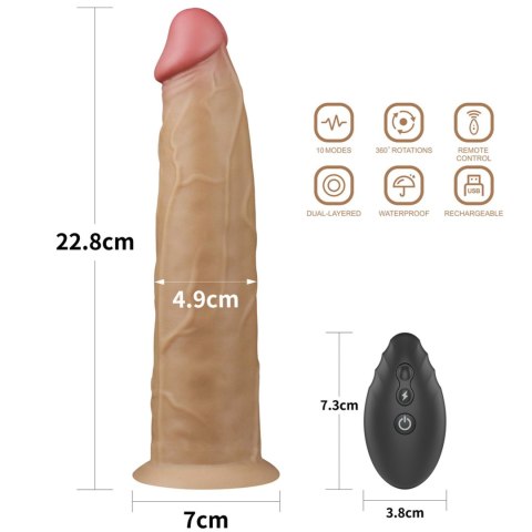 Lovetoy 9.0'' Dual Layered Platinum Silicone Rotator Lovetoy 9.0'' Dual Layered Platinum Silicone Rotator