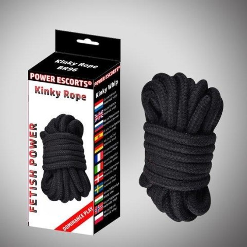 Power Escorts Kinky rope black soft bondage rope 5 meter Power Escorts Kinky rope black soft bondage rope 5 meter