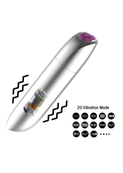 Wibrator Magic Stymulator, wibrator-Mini wibrator Powerful mini wibrator wibrator USB 20 Functions - Matt Black