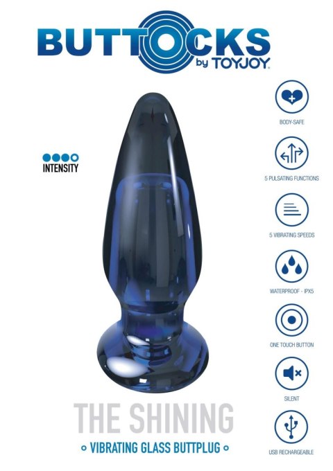 TOYJOY The Shining Glass Buttplug, korek analny Blue TOYJOY The Shining Glass Buttplug, korek analny Blue