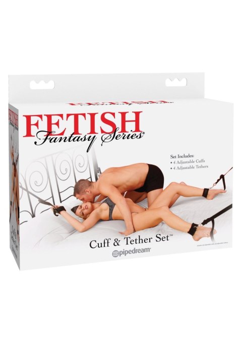 Pipedream Cuff & Tether Set Black Pipedream Cuff & Tether Set Black