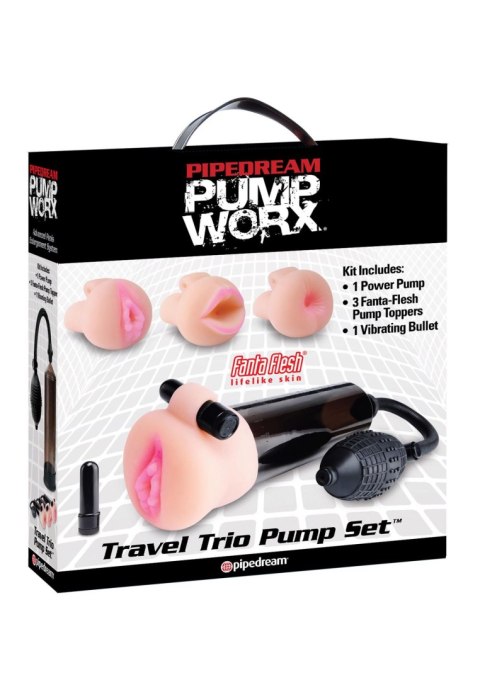 Pipedream Travel Trio Pump Set Light skin tone Pipedream Travel Trio Pump Set Light skin tone