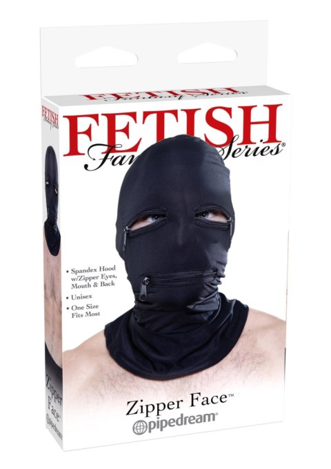 Pipedream Zipper Face Hood Black Pipedream Zipper Face Hood Black
