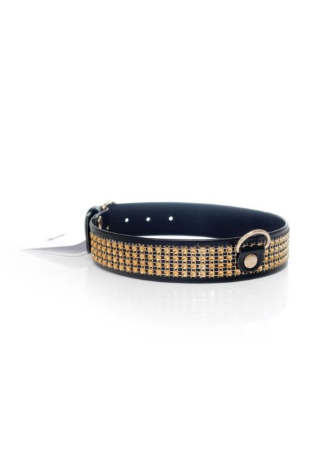 Fetish Boss Series Fetish Boss Series Collar with crystals 3 cm gold Fetish Boss Series Fetish Boss Series Collar with crystals 3 cm gold