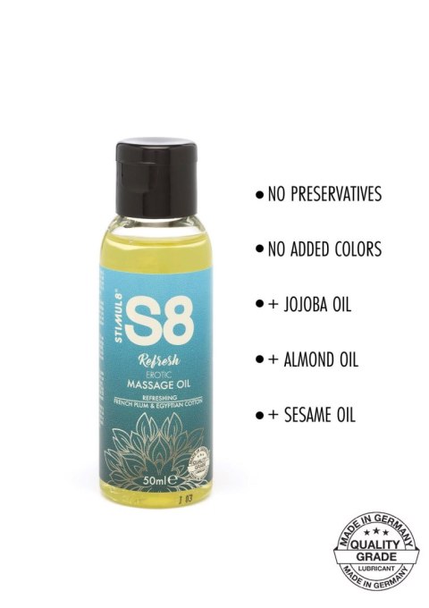 Stimul8 S8 S8 Massage Oil 50ml French Plum & Egyptian Cotton Stimul8 S8 S8 Massage Oil 50ml French Plum & Egyptian Cotton
