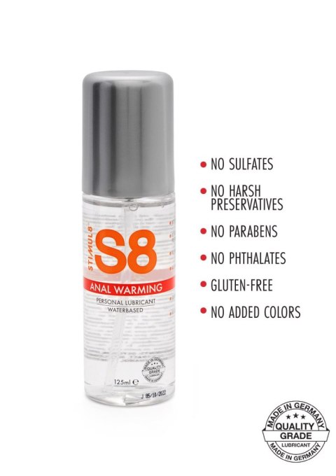 Stimul8 S8 S8 WB Warming Anal Lube 125ml Warming Stimul8 S8 S8 WB Warming Anal Lube 125ml Warming
