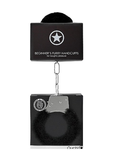 Ouch! Beginner""s Handcuffs Furry - Black Ouch! Beginner""s Handcuffs Furry - Black