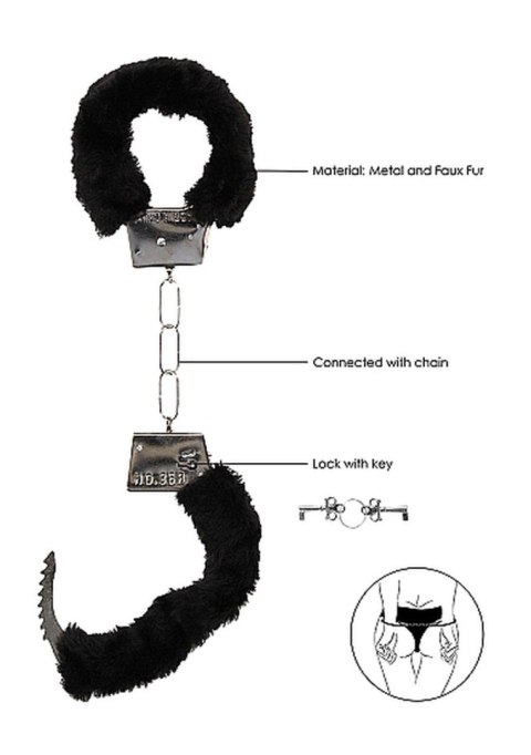 Ouch! Beginner""s Handcuffs Furry - Black Ouch! Beginner""s Handcuffs Furry - Black