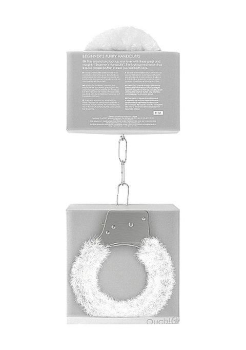 Ouch! Beginner""s Handcuffs Furry - White Ouch! Beginner""s Handcuffs Furry - White