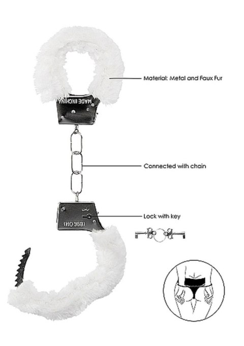 Ouch! Beginner""s Handcuffs Furry - White Ouch! Beginner""s Handcuffs Furry - White