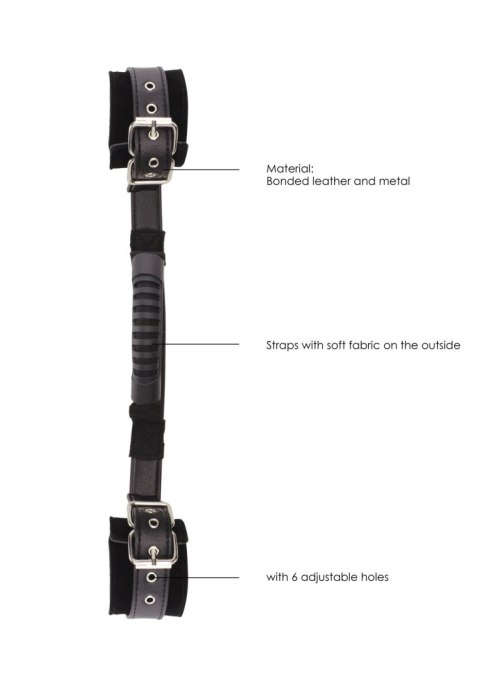 Ouch! Bonded Leather Hand Cuffs With Handle Ouch! Bonded Leather Hand Cuffs With Handle