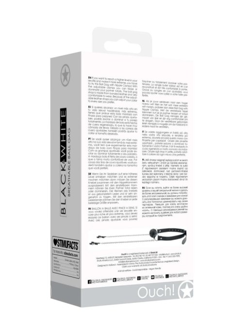 Ouch! Breathable Ball Gag With Nipple Clamps Ouch! Breathable Ball Gag With Nipple Clamps