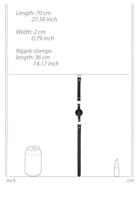 Ouch! Breathable Ball Gag With Nipple Clamps Ouch! Breathable Ball Gag With Nipple Clamps