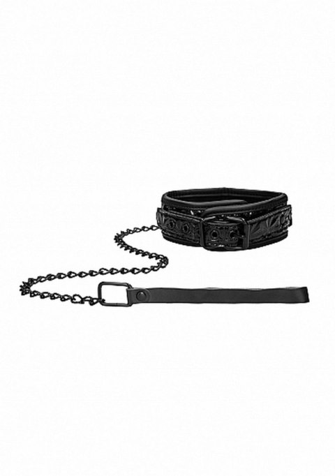 Ouch! Luxury Collar with Leash - Black Ouch! Luxury Collar with Leash - Black