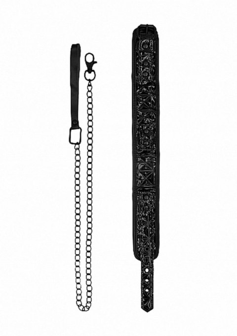 Ouch! Luxury Collar with Leash - Black Ouch! Luxury Collar with Leash - Black