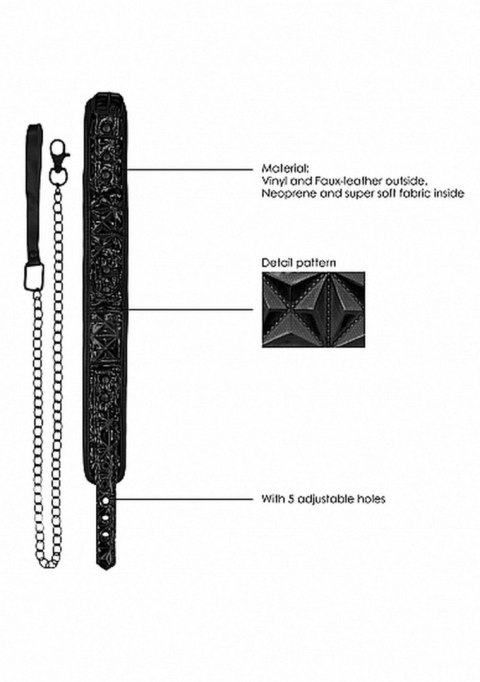 Ouch! Luxury Collar with Leash - Black Ouch! Luxury Collar with Leash - Black