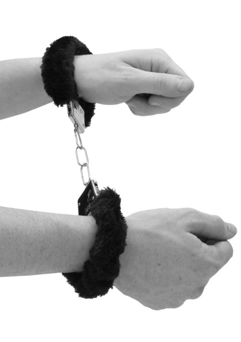 Ouch! Pleasure Furry Hand Cuffs - With Quick-Release Button Ouch! Pleasure Furry Hand Cuffs - With Quick-Release Button