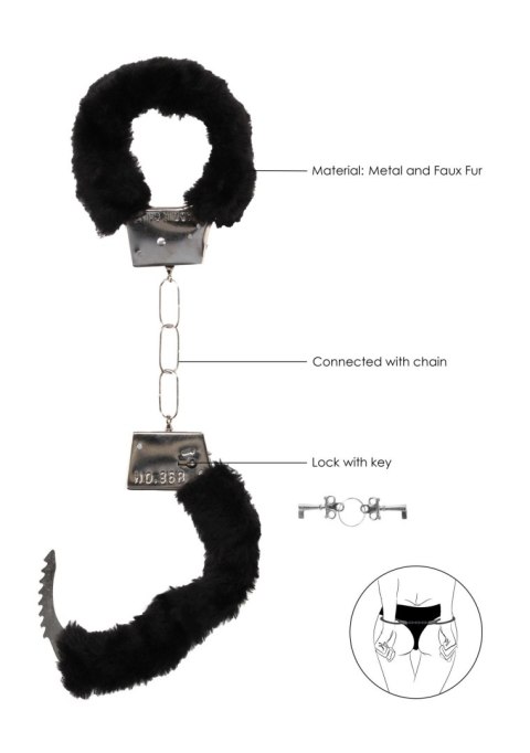 Ouch! Pleasure Furry Hand Cuffs - With Quick-Release Button Ouch! Pleasure Furry Hand Cuffs - With Quick-Release Button