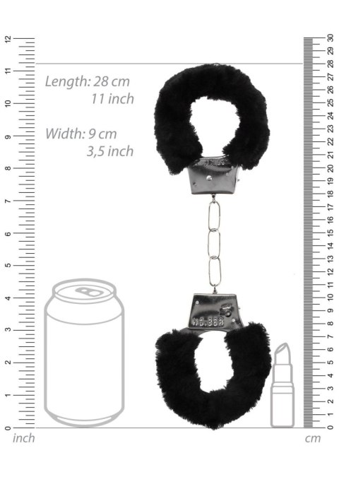 Ouch! Pleasure Furry Hand Cuffs - With Quick-Release Button Ouch! Pleasure Furry Hand Cuffs - With Quick-Release Button