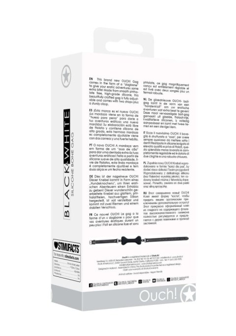 Ouch! Silicone Bone Gag - With Adjustable Bonded Leather Straps Ouch! Silicone Bone Gag - With Adjustable Bonded Leather Straps