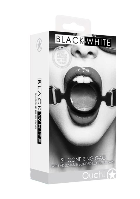 Ouch! Silicone Ring Gag - With Adjustable Bonded Leather Straps Ouch! Silicone Ring Gag - With Adjustable Bonded Leather Straps