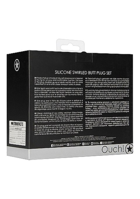 Ouch! Swirled Butt Plug, korek analny Set - Black Ouch! Swirled Butt Plug, korek analny Set - Black