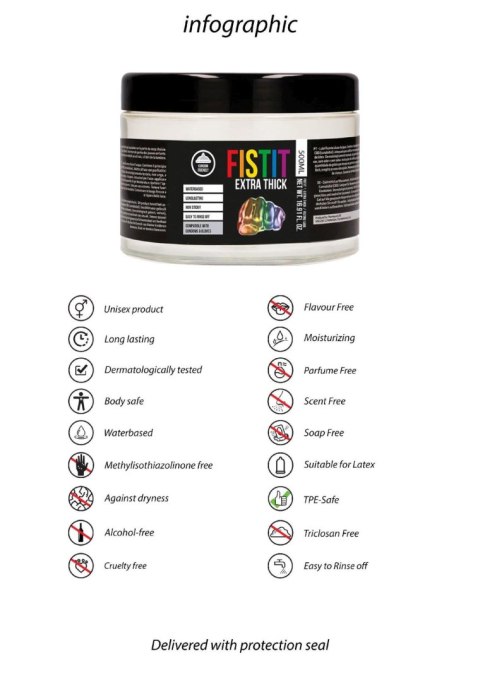 Shots Fist It - Extra Thick - Rainbow - 500 ml Shots Fist It - Extra Thick - Rainbow - 500 ml