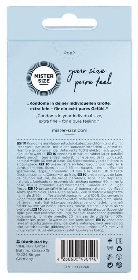 Mister Size Mister Size 60mm pack of 10 Mister Size Mister Size 60mm pack of 10