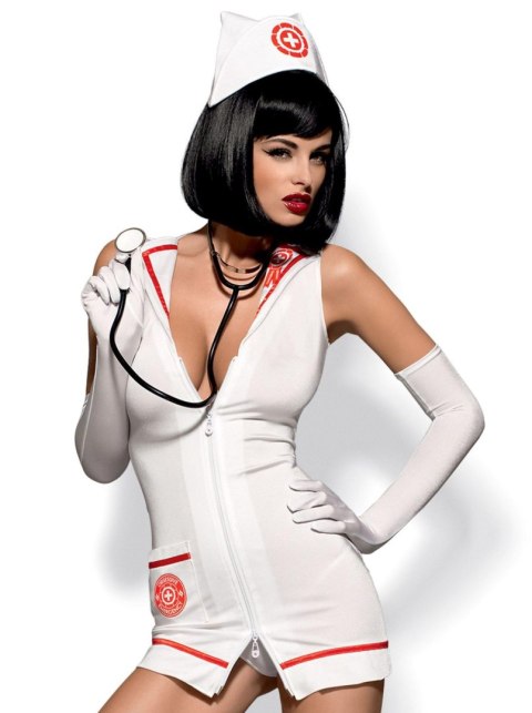 Obsessive Bielizna-Emergency dress kostium S/M + stetoskop Obsessive Bielizna-Emergency dress kostium S/M + stetoskop