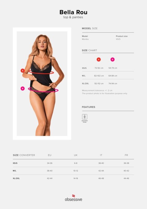 Obsessive Bielizna-Bella Rou top i figi XL/2XL Obsessive Bielizna-Bella Rou top i figi XL/2XL