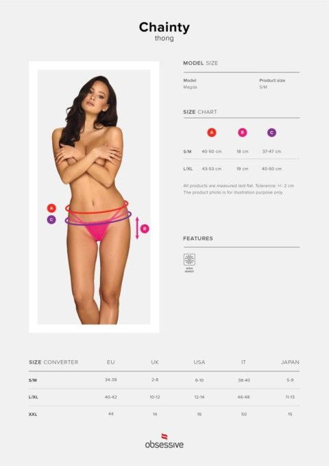 Obsessive Chainty stringi różowe S/M Obsessive Chainty stringi różowe S/M