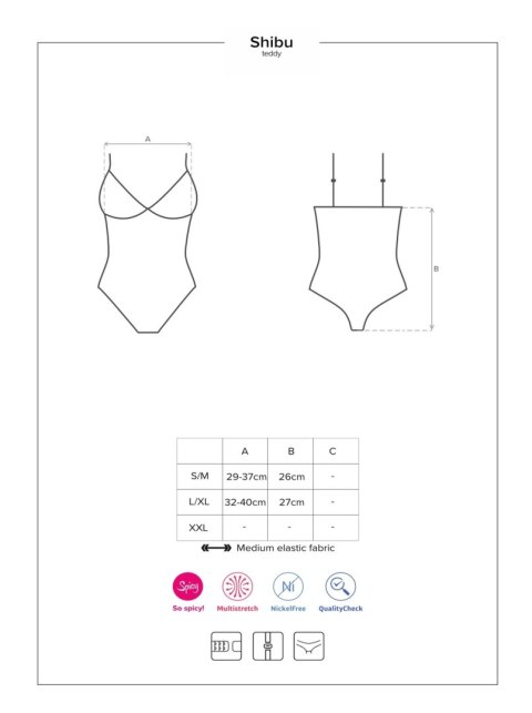 Obsessive Bielizna Dzień Kobiet-Shibu body czarne S/M Obsessive Bielizna Dzień Kobiet-Shibu body czarne S/M