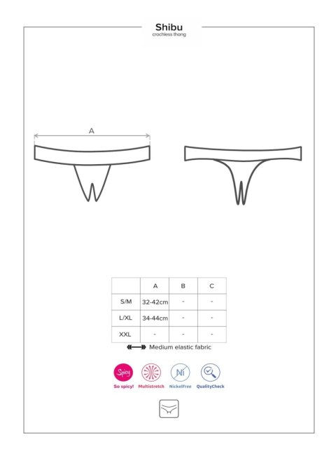 Obsessive Bielizna Dzień Kobiet-Shibu stringi otwarte czarne L/XL Obsessive Bielizna Dzień Kobiet-Shibu stringi otwarte czarne L/XL