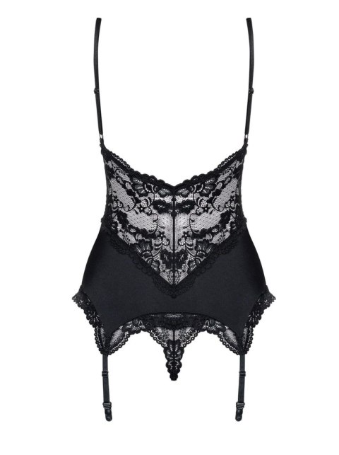 Obsessive Bielizna-810-COR-1 gorset i stringi czarny S/M Obsessive Bielizna-810-COR-1 gorset i stringi czarny S/M