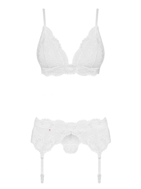 Obsessive Bielizna-810-SEG-2 komplet 3-częściowy biały S/M