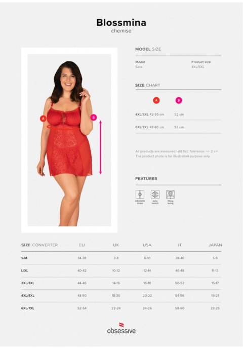 Obsessive Bielizna Dzień Kobiet-Blossmina koszulka i stringi 6XL/7XL Obsessive Bielizna Dzień Kobiet-Blossmina koszulka i stringi 6XL/7XL