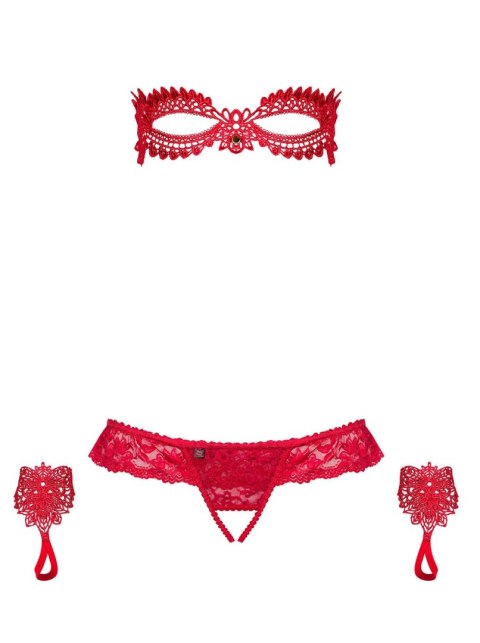 Obsessive Bielizna Dzień Kobiet-Hetea komplet 3-częściowy czerwony L/XL Obsessive Bielizna Dzień Kobiet-Hetea komplet 3-częściowy czerwony L/XL