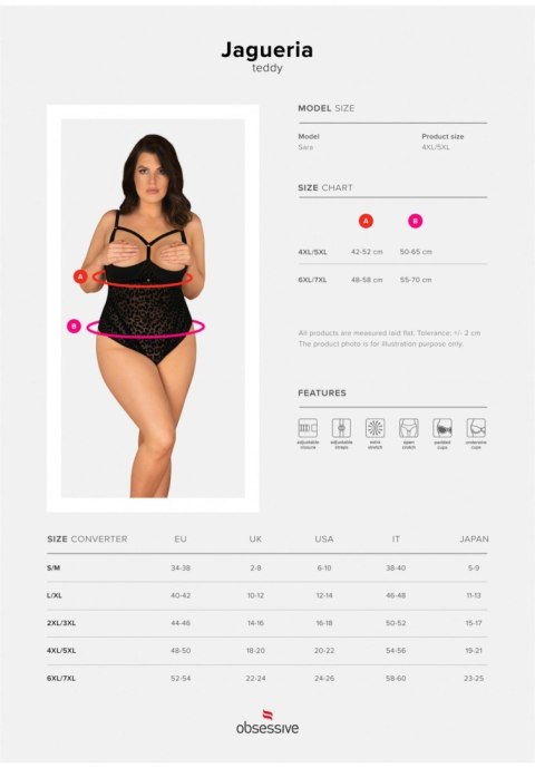 Obsessive Bielizna Dzień Kobiet-Jagueria body otwarte 4XL/5XL Obsessive Bielizna Dzień Kobiet-Jagueria body otwarte 4XL/5XL