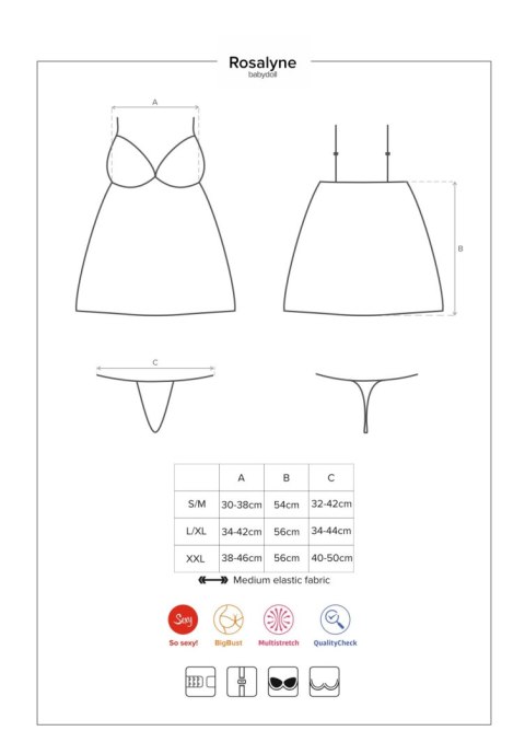 Obsessive Bielizna-Rosalyne babydoll i stringi czerwona S/M Obsessive Bielizna-Rosalyne babydoll i stringi czerwona S/M