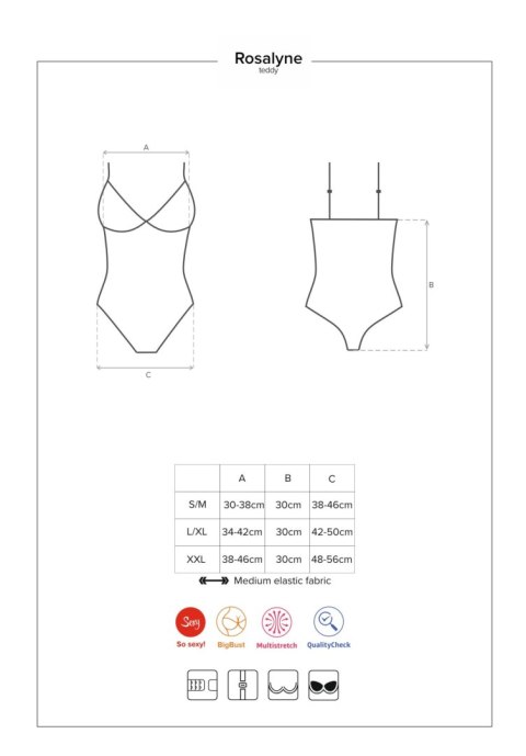 Obsessive Bielizna Dzień Kobiet-Rosalyne body czerwone S/M Obsessive Bielizna Dzień Kobiet-Rosalyne body czerwone S/M