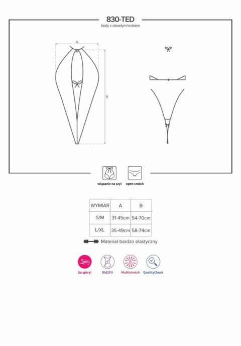 Obsessive Bielizna-830-TED-1 body L/XL Obsessive Bielizna-830-TED-1 body L/XL