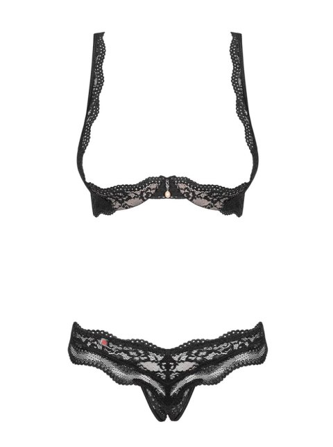 Obsessive Bielizna Dzień Kobiet-Luvae komplet 2-częściowy otwarty Czarny L/XL Obsessive Bielizna Dzień Kobiet-Luvae komplet 2-częściowy otwarty Czarny L/XL