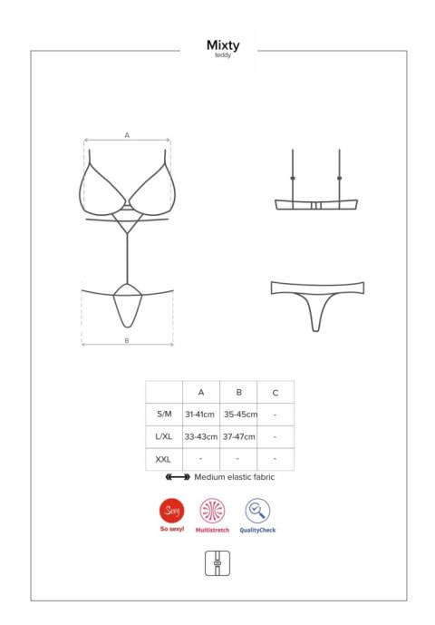 Obsessive Bielizna-Mixty body czarne L/XL Obsessive Bielizna-Mixty body czarne L/XL