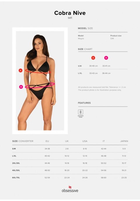 Obsessive Cobra Nive komplet 2-częściowy czarny S/M Obsessive Cobra Nive komplet 2-częściowy czarny S/M